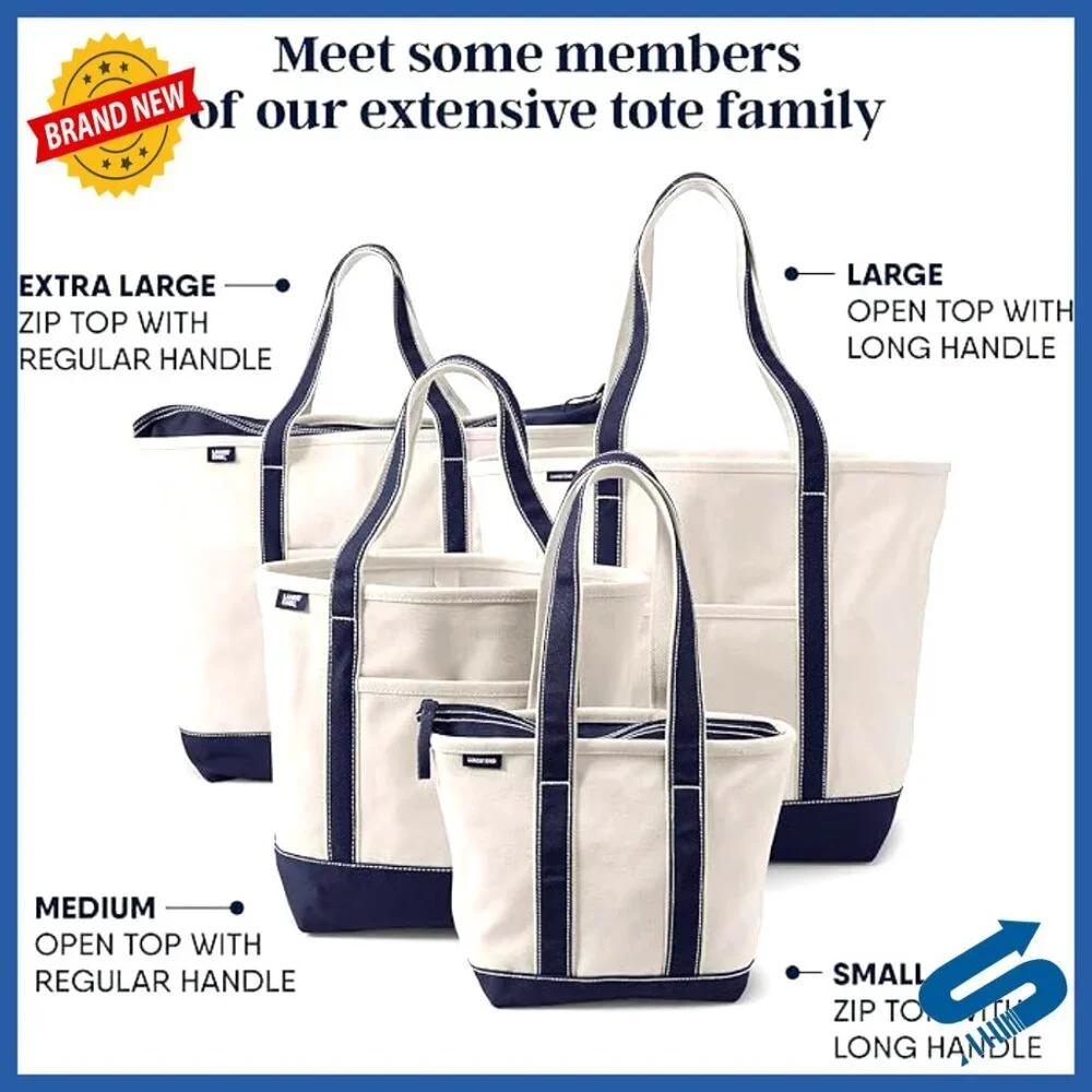 Zip Top Canvas Tote Bag Durable Classic Spacious Shoulder Bag Organizer